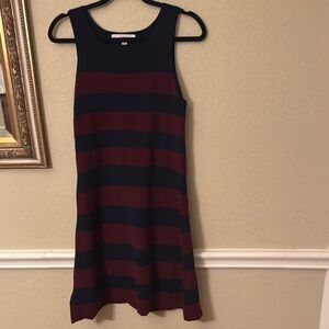 LOFT Blue and Red Sheath Mini Dress